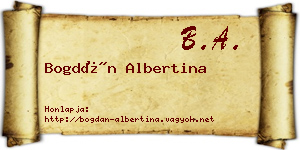 Bogdán Albertina névjegykártya